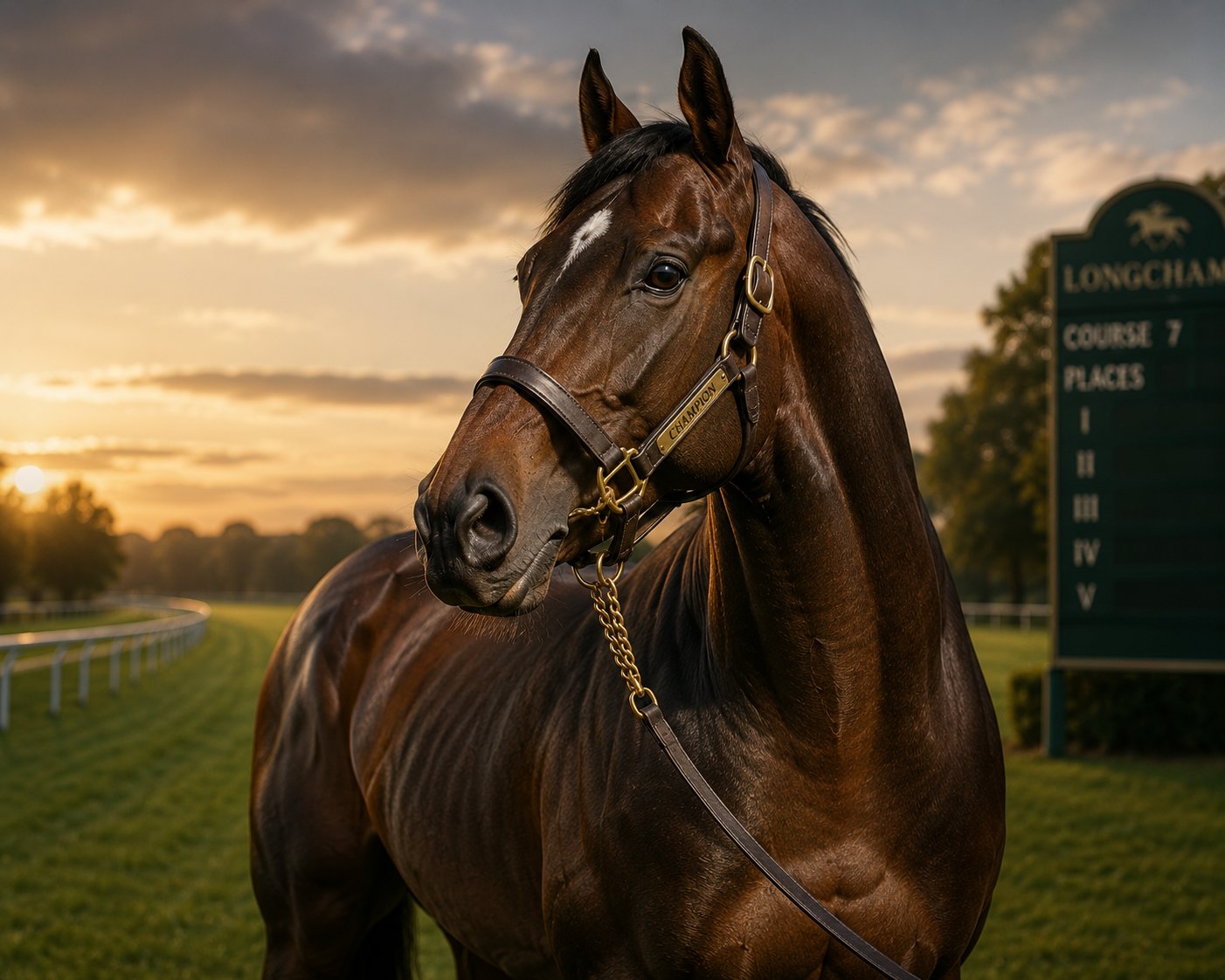 A champion racehorse at the course